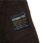 LONDON FOG Stand collar trench coat, XL, beige, concealed placket, epaulet, detachable fur liner, belt included