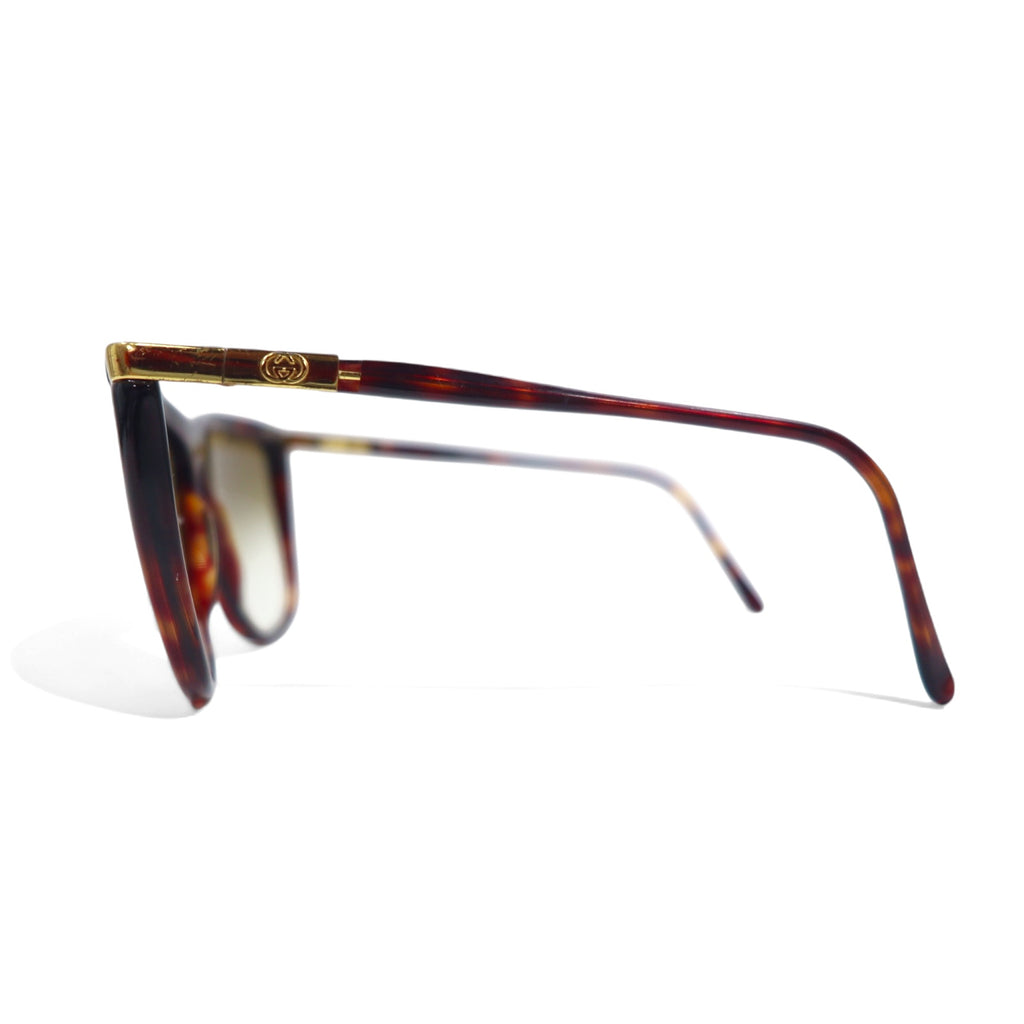 GUCCI Sunglasses Fox Brown Tortoiseshell Plastic Old GG Logo