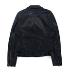 UNITED ARROWS ゴートスキン ダブル ライダースジャケット レザージャケット S ブラック 山羊革 1525-136-2584