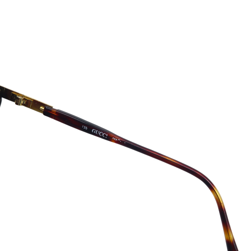 GUCCI Sunglasses Fox Brown Tortoiseshell Plastic Old GG Logo