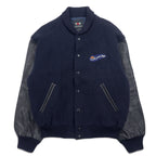 日本然リトテ-古着オンライン-VAN -JAC- 80年代 袖レザー スタジャン L ネイビー ウール 牛革 日本製-VAN -JAC- 80's Sleeve Leather Varsity Jacket L Navy Wool Cowhide Japan Made