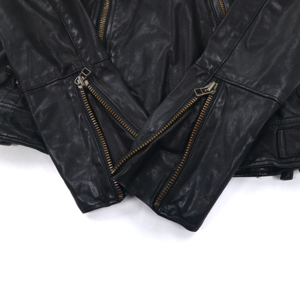 UNITED ARROWS ゴートスキン ダブル ライダースジャケット レザージャケット S ブラック 山羊革 1525-136-2584