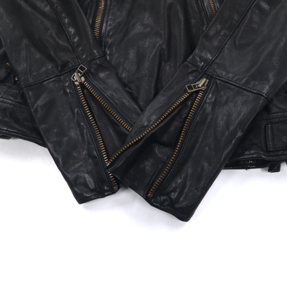 UNITED ARROWS ゴートスキン ダブル ライダースジャケット レザージャケット S ブラック 山羊革 1525-136-2584