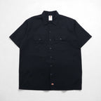 Dickies Short Sleeve Work Shirt, XL, Black, Polyester, Cotton, Double Pocket, Made in Mexico