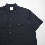 Dickies Short Sleeve Work Shirt, XL, Black, Polyester, Cotton, Double Pocket, Made in Mexico