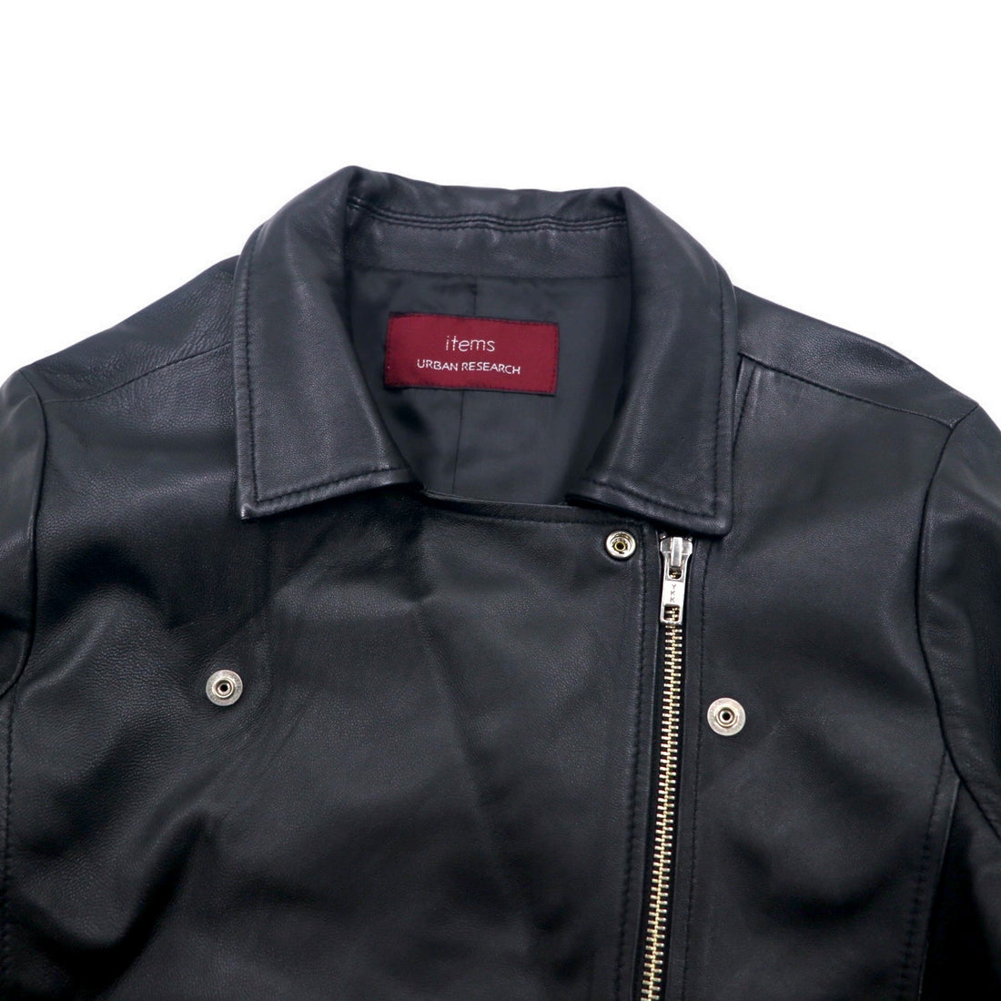 items URBAN RESEARCH ラムレザー ダブル ライダースジャケット S ブラック 羊革 ダブルジップ WH73-27M001