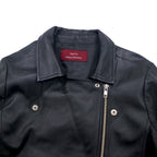 items URBAN RESEARCH ラムレザー ダブル ライダースジャケット S ブラック 羊革 ダブルジップ WH73-27M001