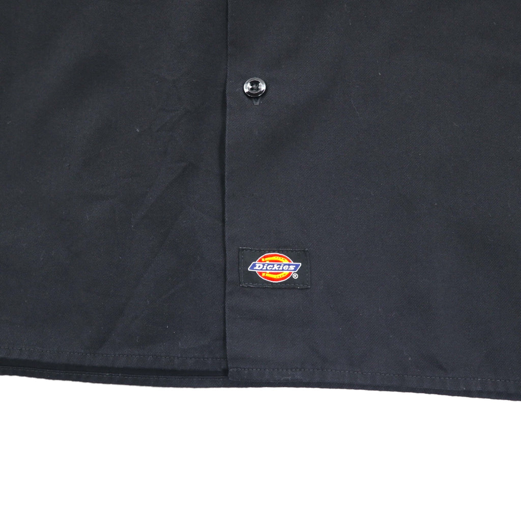 Dickies Short Sleeve Work Shirt, XL, Black, Polyester, Cotton, Double Pocket, Made in Mexico