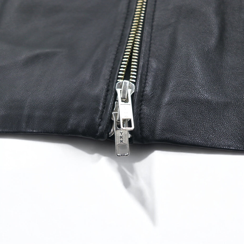 items URBAN RESEARCH ラムレザー ダブル ライダースジャケット S ブラック 羊革 ダブルジップ WH73-27M001