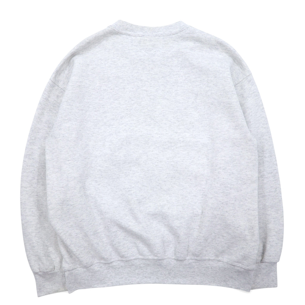 Made in USA 90s NUTMEG Football Print Sweatshirt L Grey Cotton WISCONSIN ROSE BOWL