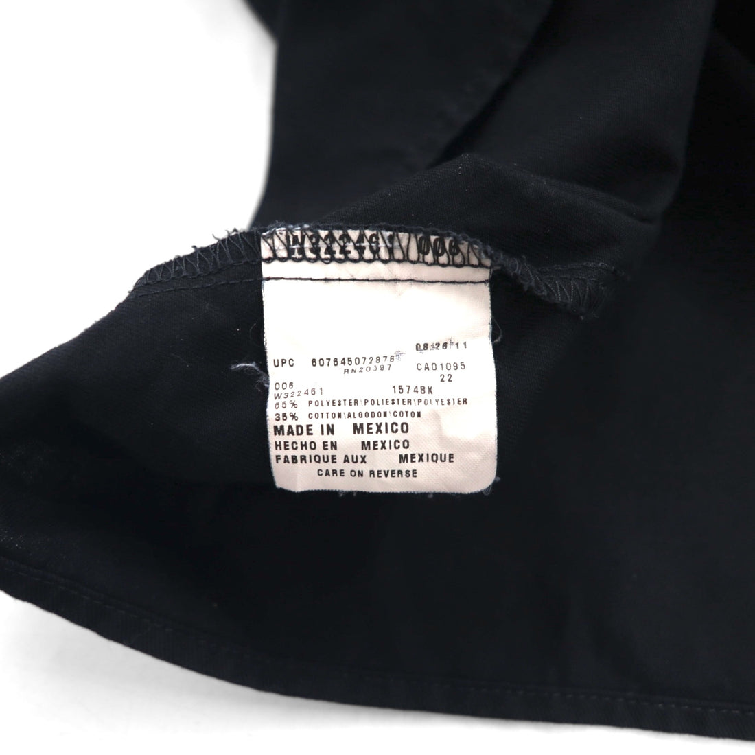 Dickies Short Sleeve Work Shirt, XL, Black, Polyester, Cotton, Double Pocket, Made in Mexico