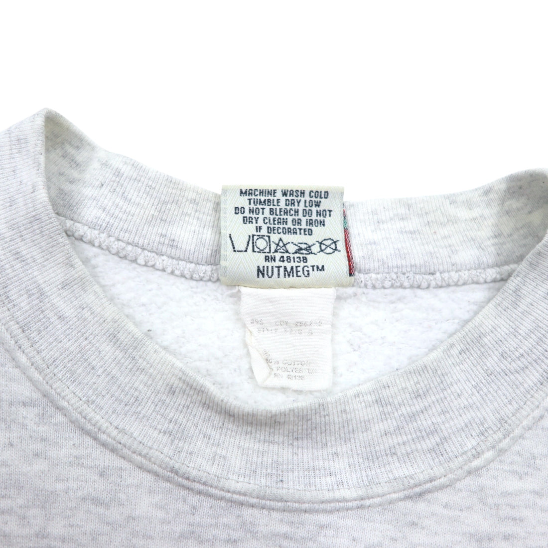 Made in USA 90s NUTMEG Football Print Sweatshirt L Grey Cotton WISCONSIN ROSE BOWL