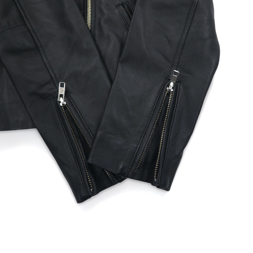 items URBAN RESEARCH ラムレザー ダブル ライダースジャケット S ブラック 羊革 ダブルジップ WH73-27M001
