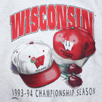Made in USA 90s NUTMEG Football Print Sweatshirt L Grey Cotton WISCONSIN ROSE BOWL