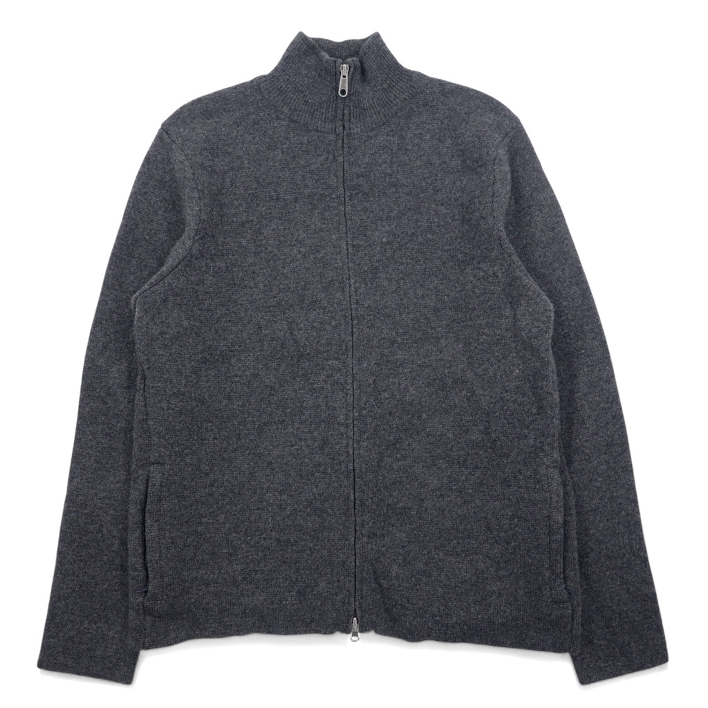 日本然リトテ-古着オンライン-J.CREW ドライバーズニット フルジップ ジャケット L グレー ウール 羊毛 ダブルジップ-J.CREW Driver's Knit Full Zip Jacket L Gray Wool Double Zip