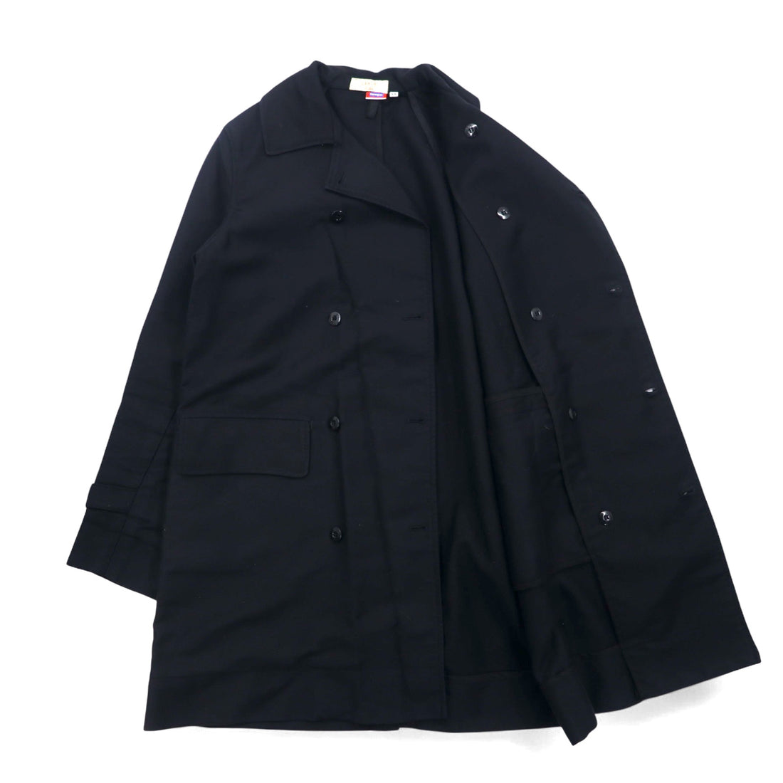 Kempel x LANTIKI European Union Made in EU Double Breasted Work Coat L Black Cotton
