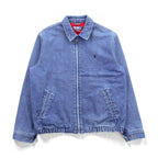 Polo Ralph Lauren 90s Denim Swing Top Harrington Jacket, Medium, Indigo Flannel Lining, Small Pony Embroidery Chin Strap