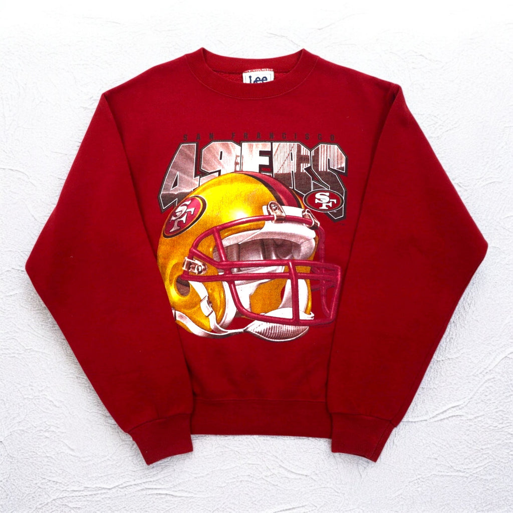 Lee USA製 90年代 NFL プリント スウェット L レッド 裏起毛 フットボール San Francisco 49ers