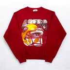 Lee USA製 90年代 NFL プリント スウェット L レッド 裏起毛 フットボール San Francisco 49ers