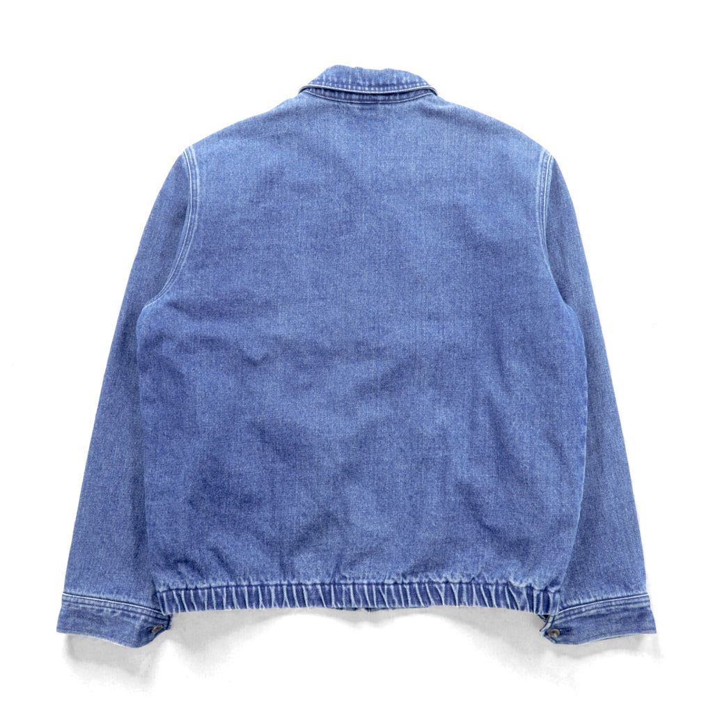 Polo Ralph Lauren 90s Denim Swing Top Harrington Jacket, Medium, Indigo Flannel Lining, Small Pony Embroidery Chin Strap