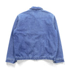 Polo Ralph Lauren 90s Denim Swing Top Harrington Jacket, Medium, Indigo Flannel Lining, Small Pony Embroidery Chin Strap