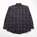 BURBERRY USA made big size button down shirt L black cotton windowpane check