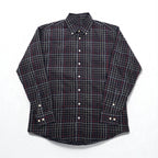 BURBERRY USA made big size button down shirt L black cotton windowpane check