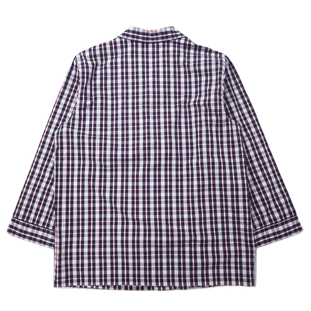 Brooks Brothers Open Collar Shirt Box Pajama Shirt L Black Check Cotton