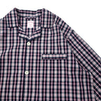 Brooks Brothers Open Collar Shirt Box Pajama Shirt L Black Check Cotton