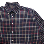 BURBERRY USA made big size button down shirt L black cotton windowpane check