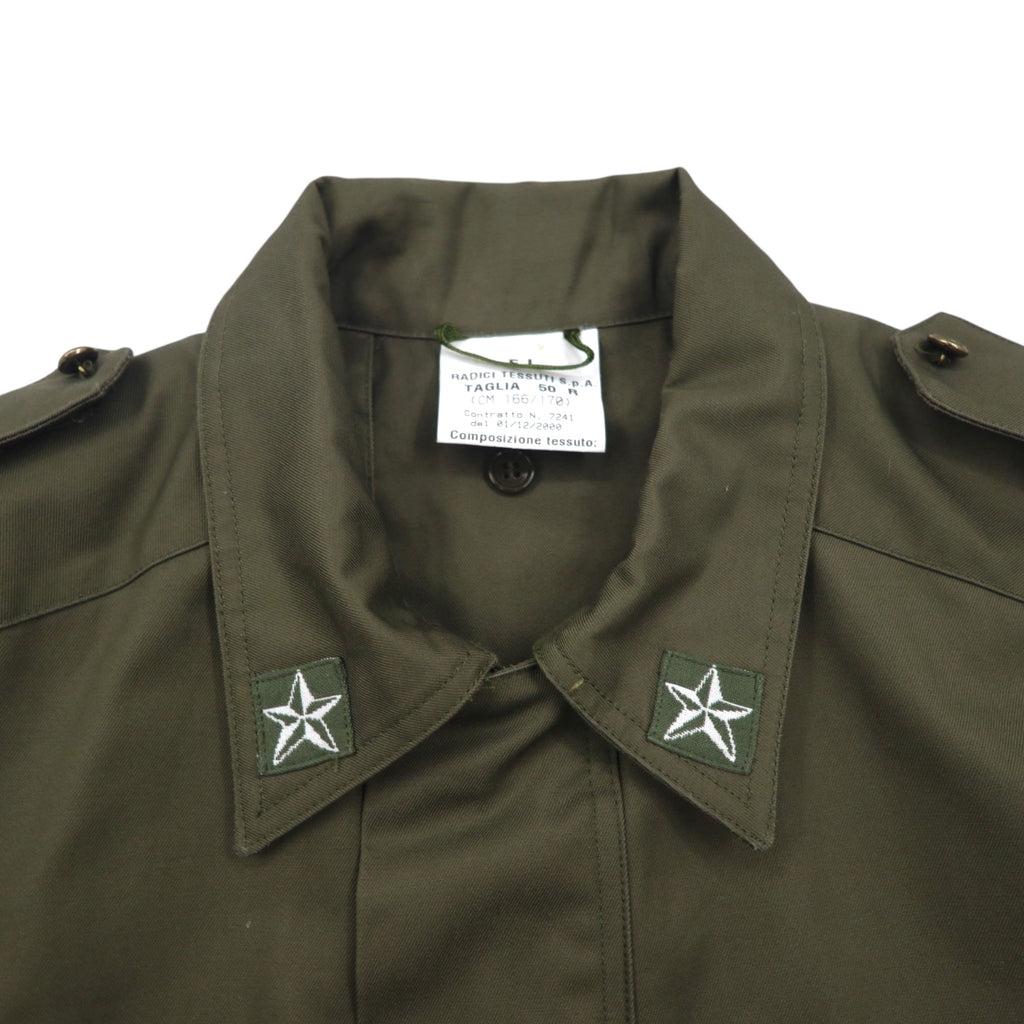 Vintage Italian Army M-90 Field Jacket by Radici Tessuti, 2000s, Military Italian Army Field Jacket, Size L, Drawcord, Epaulettes