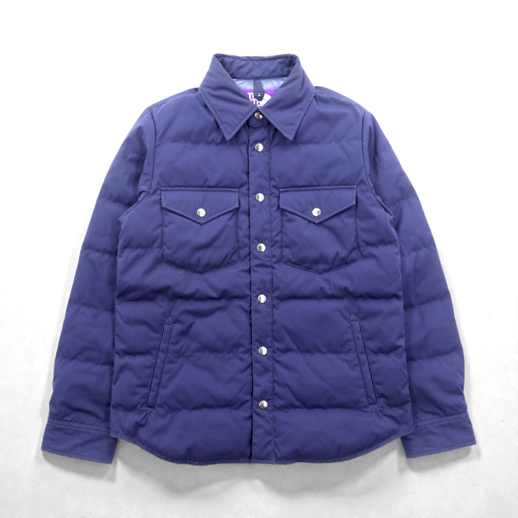 THE NORTH FACE PURPLE LABEL 65/35クロス ダウンシャツ ジャケット M ネイビー スナップボタン 胸ポケット 光電子 Bayhead Cloth ND2363N