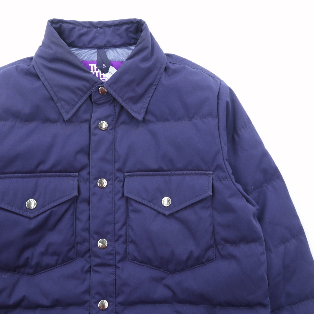 THE NORTH FACE PURPLE LABEL 65/35クロス ダウンシャツ ジャケット M ネイビー スナップボタン 胸ポケット 光電子 Bayhead Cloth ND2363N