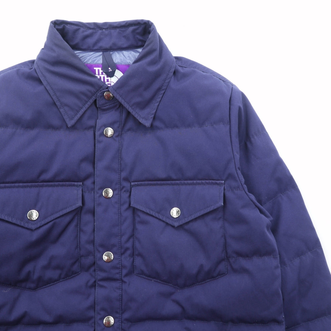 THE NORTH FACE PURPLE LABEL 65/35クロス ダウンシャツ ジャケット M ネイビー スナップボタン 胸ポケット 光電子 Bayhead Cloth ND2363N