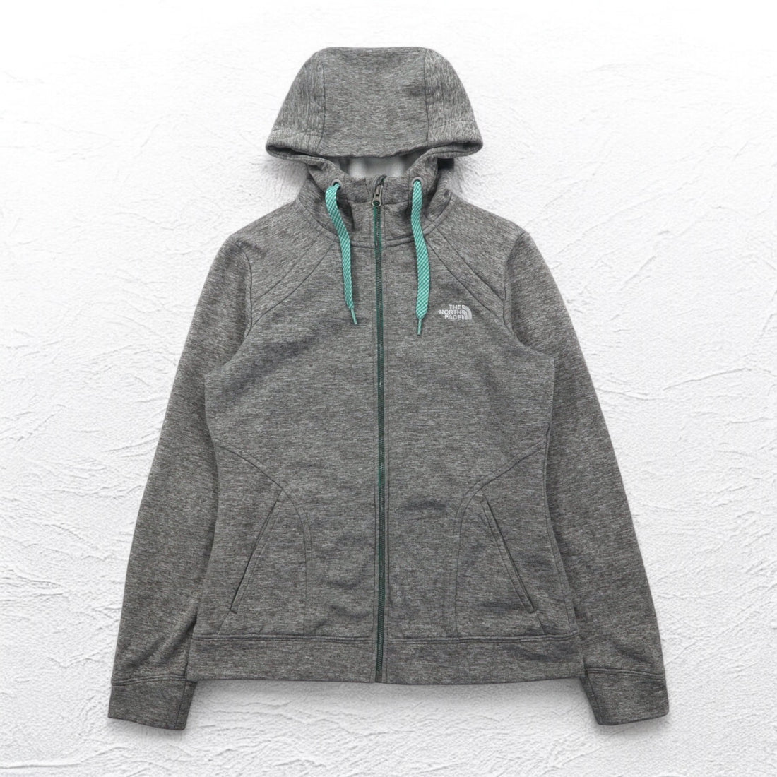 THE NORTH FACE Full Zip Hoodie M Gray Polyester Logo Embroidery US Standard A40A