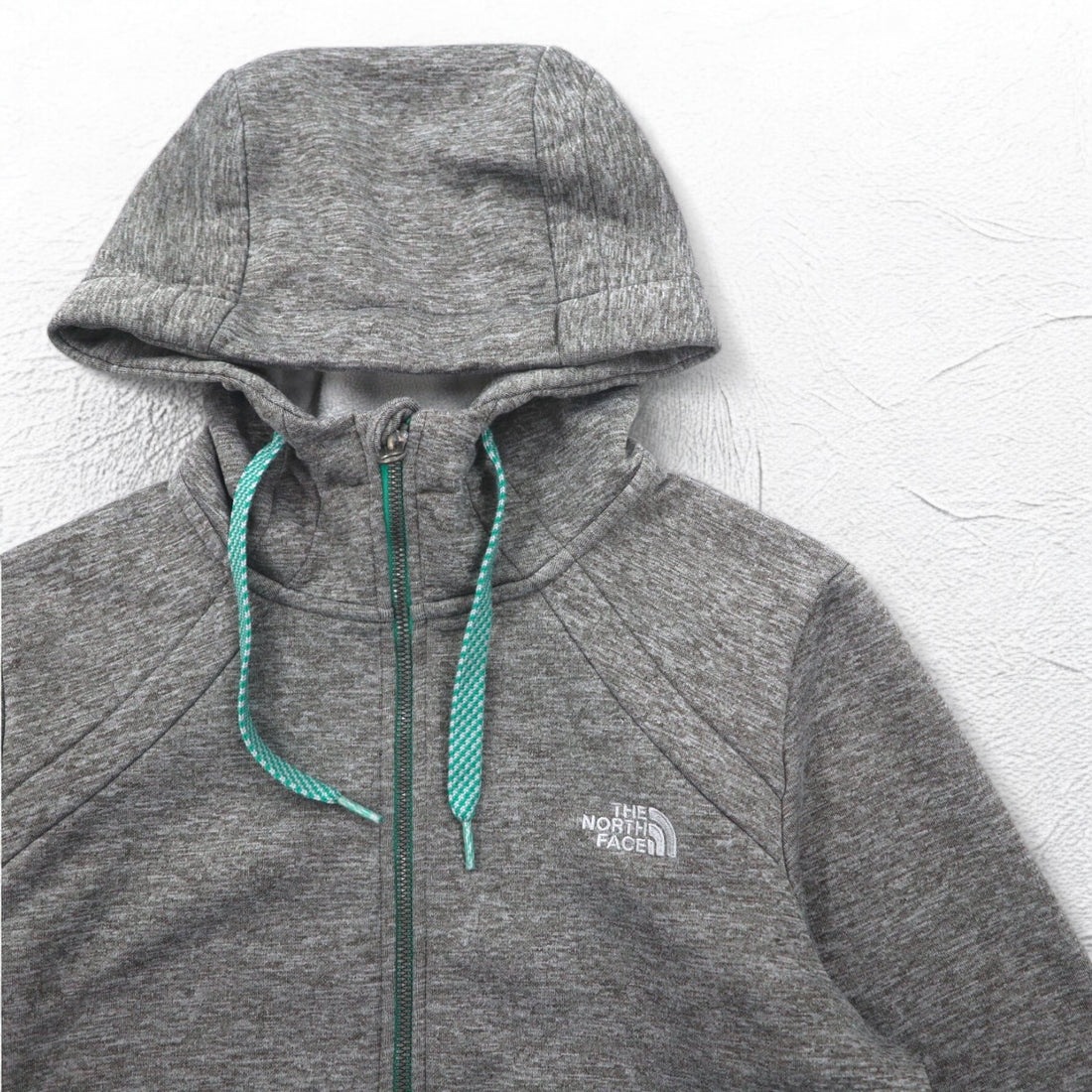 THE NORTH FACE Full Zip Hoodie M Gray Polyester Logo Embroidery US Standard A40A