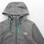 THE NORTH FACE Full Zip Hoodie M Gray Polyester Logo Embroidery US Standard A40A