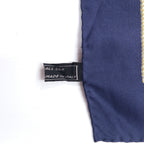 CELINE Made in Italy Large Scarf Red Navy All-over Print Silk Emblem