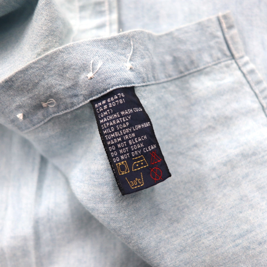 TOMMY JEANS 90年代 シャンブレーシャツ XL ブルー コットン ワンポイントロゴ刺繍