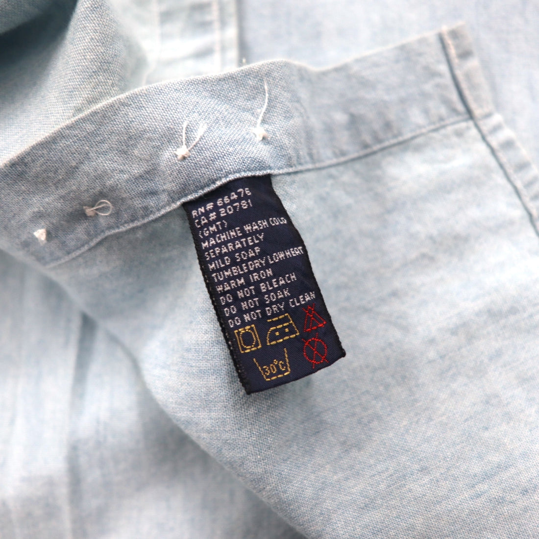 TOMMY JEANS 90年代 シャンブレーシャツ XL ブルー コットン ワンポイントロゴ刺繍