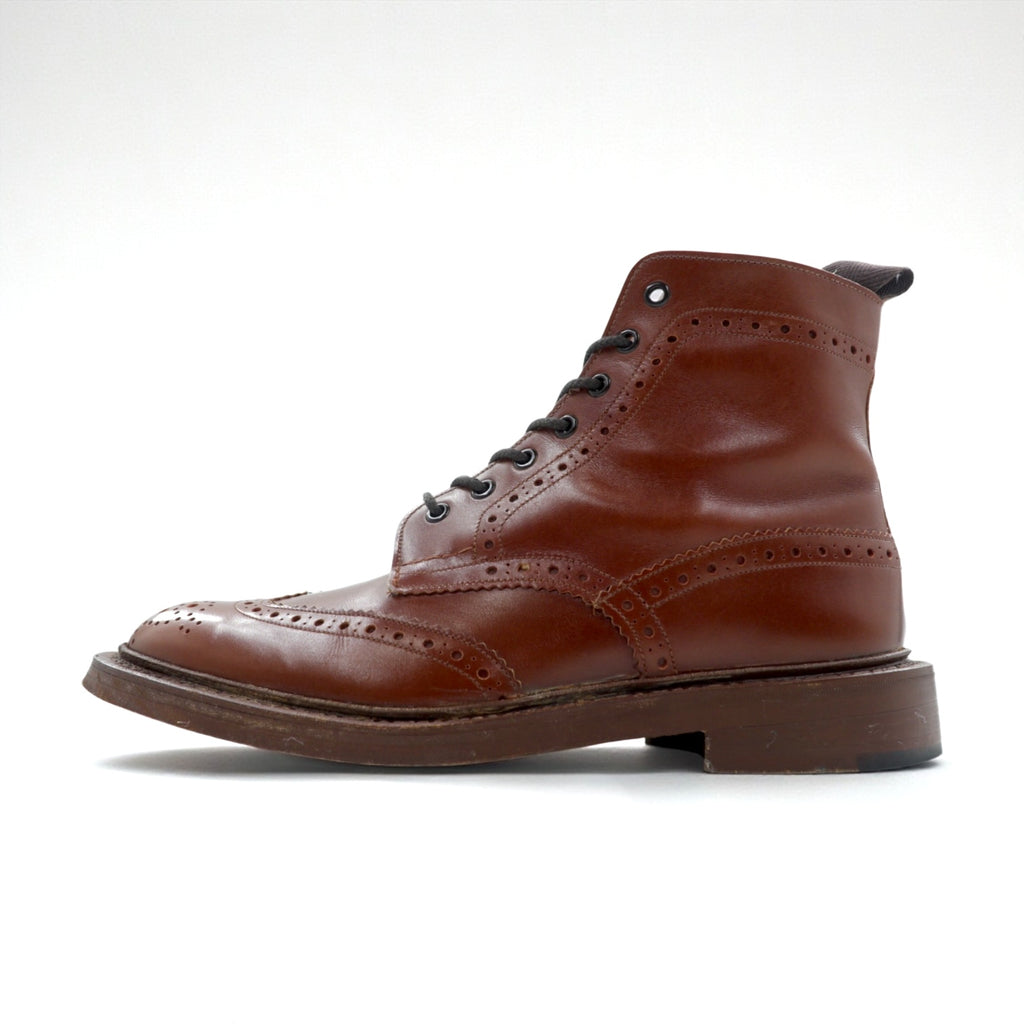 Tricker's 英国製 モールトン MALTON カントリーブーツ フルブローグ レースアップブーツ 27.5cm イギリス製 M2508