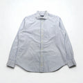 BURBERRY Wide Collar Striped Dress Shirt XL Blue White Cotton