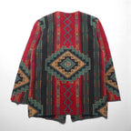 80s USA Vintage Blazer WRAPS チマヨ柄 ジャガードジャケット M ネイティブ柄 タペストリー コンチョボタン USA製