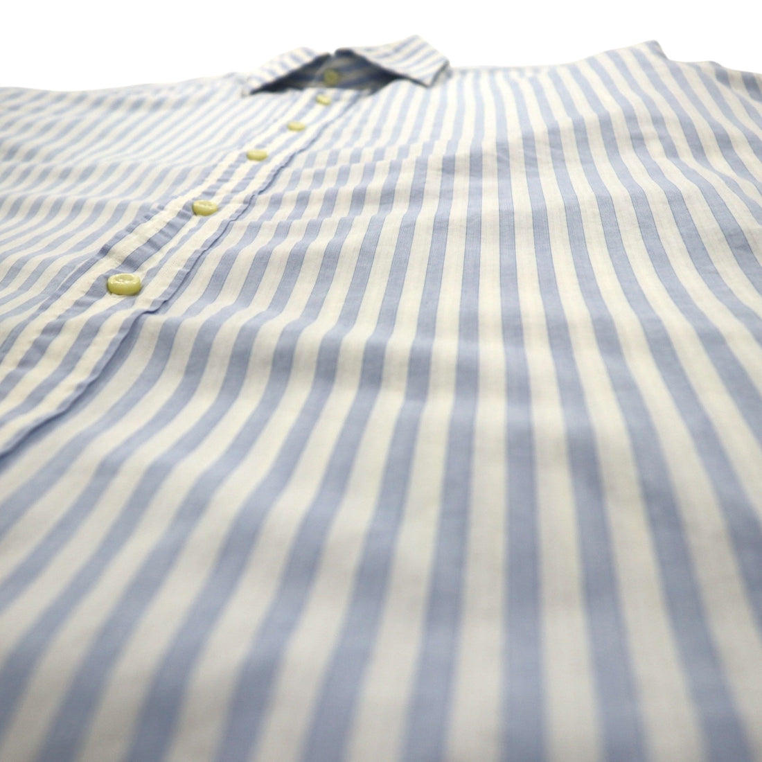 BURBERRY Wide Collar Striped Dress Shirt XL Blue White Cotton