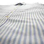 BURBERRY Wide Collar Striped Dress Shirt XL Blue White Cotton