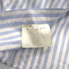 BURBERRY Wide Collar Striped Dress Shirt XL Blue White Cotton