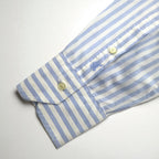 BURBERRY Wide Collar Striped Dress Shirt XL Blue White Cotton