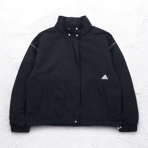 adidas Nylon Track Jacket Jersey S Black Drawcord W S2S Three Stripes ED1529