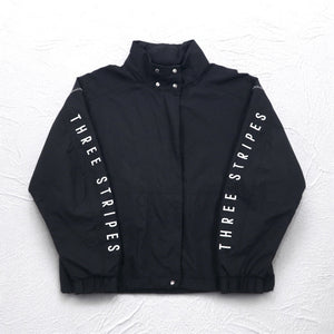 adidas ナイロン トラックジャケット ジャージ S ブラック ドローコード W S2S スリーストライプ ED1529
