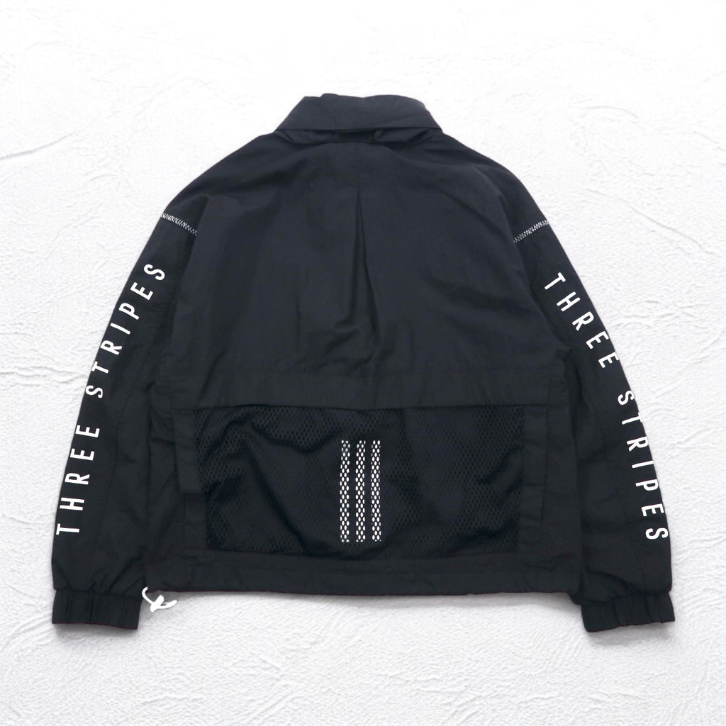 adidas ナイロン トラックジャケット ジャージ S ブラック ドローコード W S2S スリーストライプ ED1529